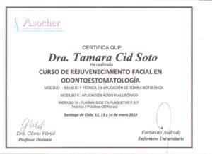 Curso "Rejuvenecimiento Facial en Odontoestomatología": Aplicación de Toxina Botulínica, Aplicación de Ácido Hialurónico y Plasma Rico en Plaquetas